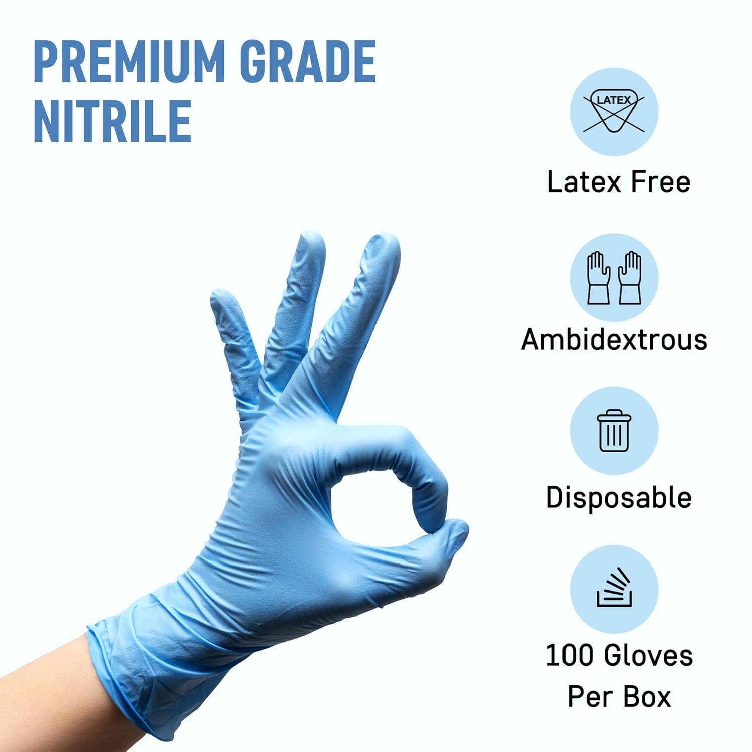 Dre Health Powder Free Nitrile Gloves Large 1000 Pack Case Blue