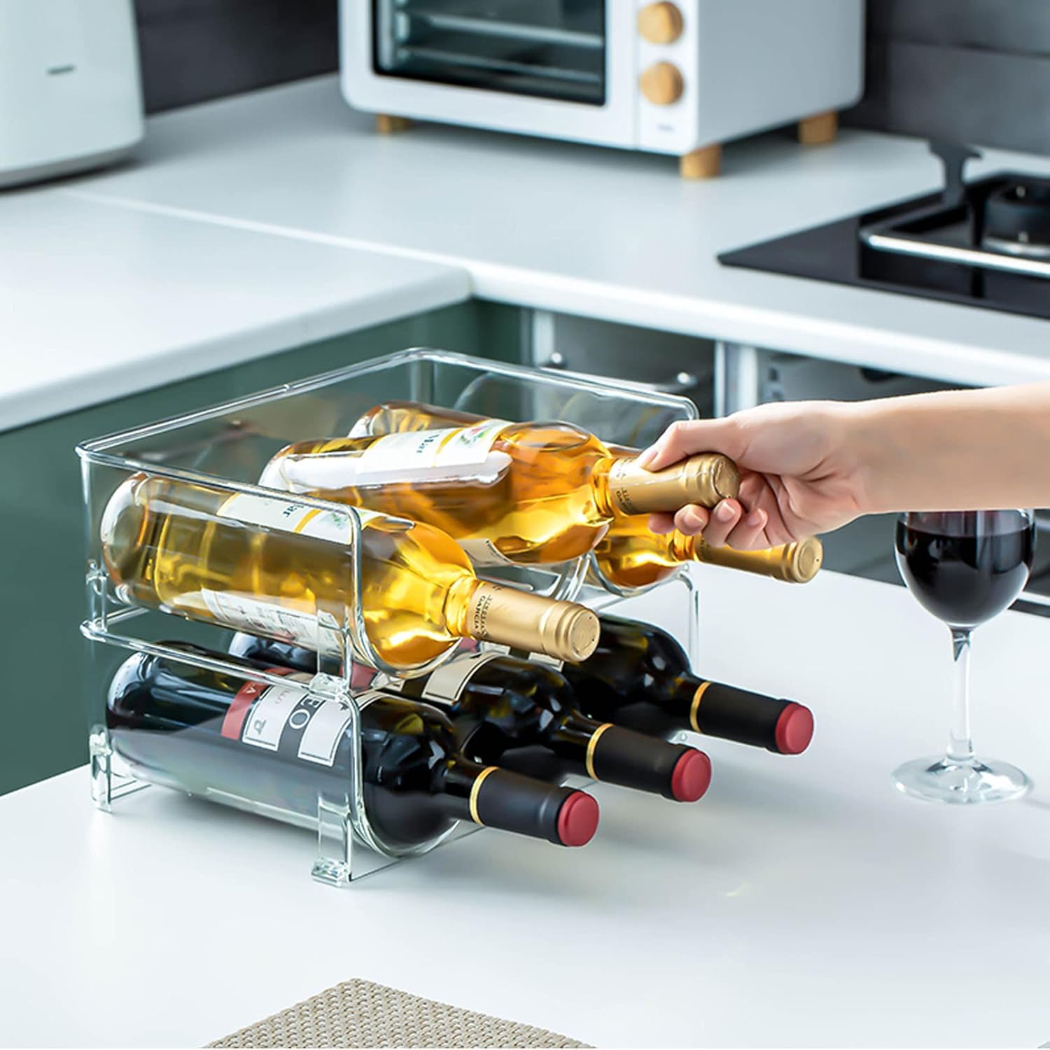 ZJYWMM 6-Bottle Freestanding Wine Rack