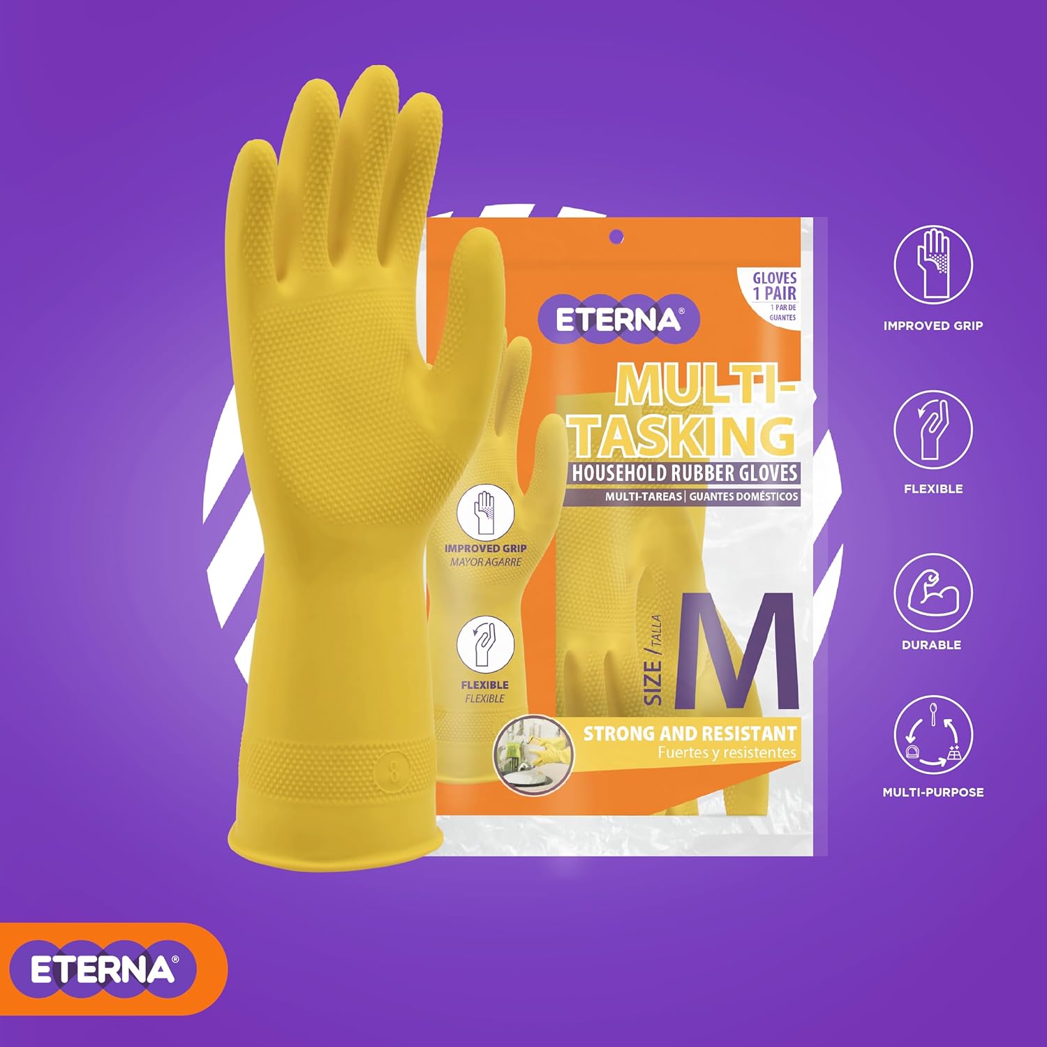 ETERNA Rubber Gloves for Home Cleaning