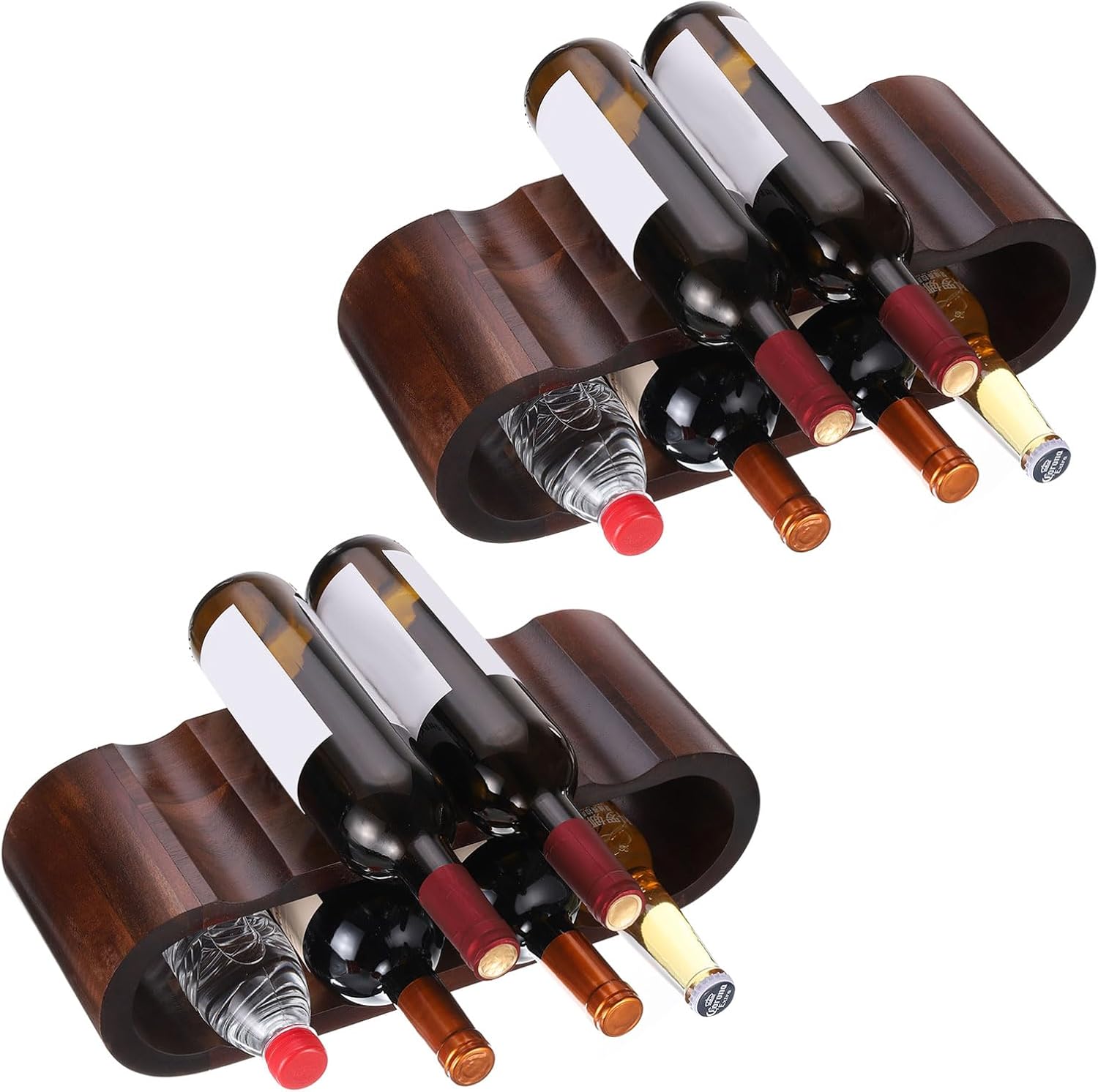 Uxcell Wooden Wine Rack 8 Bottle Holder Stand