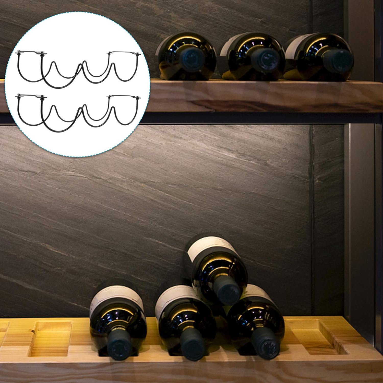 Cabilock 2pcs Freestanding Wine Bottle Rack