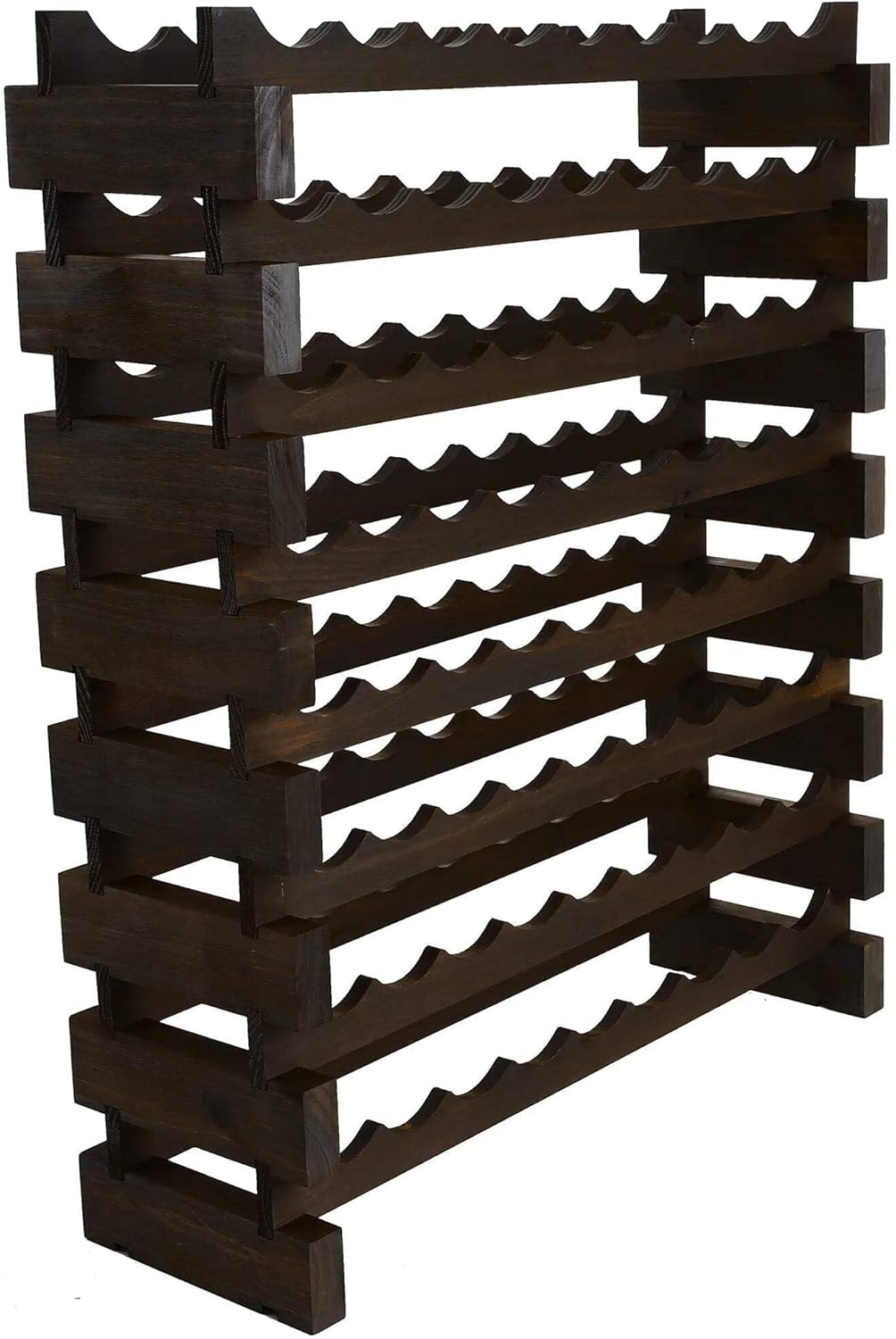72 Bottle Wine Rack 9 Wide Dark Stain