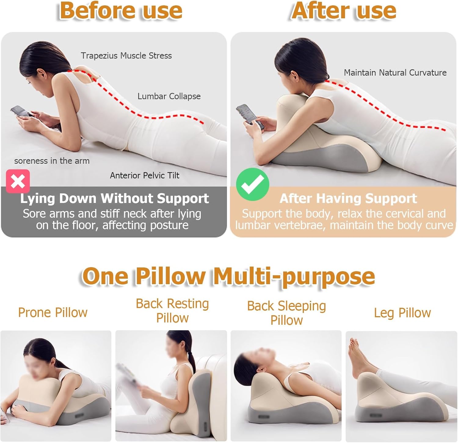 JYHHCYS Prone Pillow for Reading on Stomach