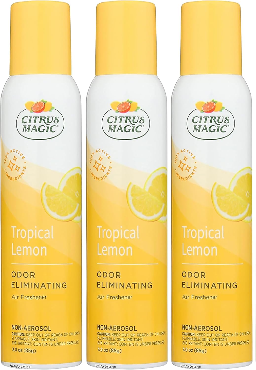 Citrus Magic Odor Eliminating Air Freshener Spray - Tropical Lemon Pack of 3