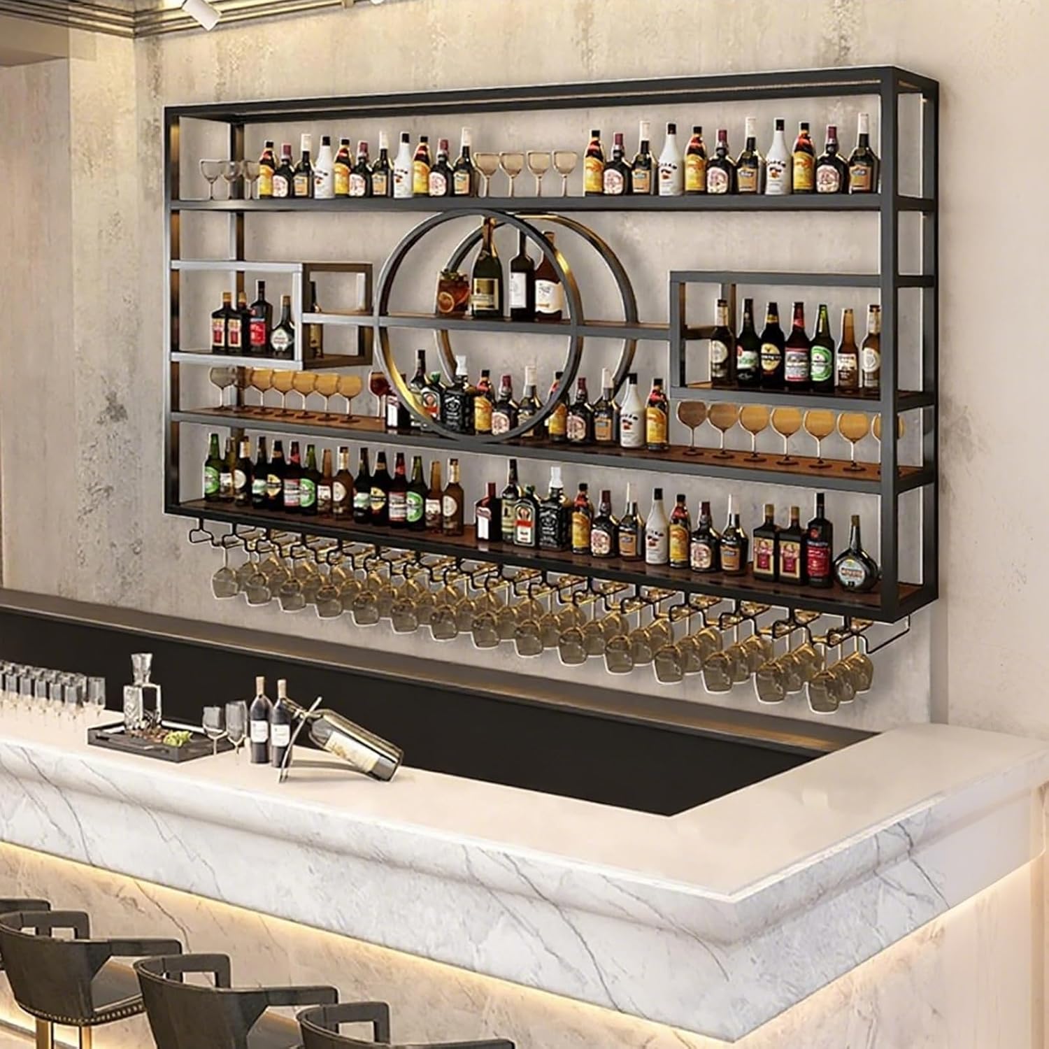 472in Wall Mounted Wine Rack with Storage