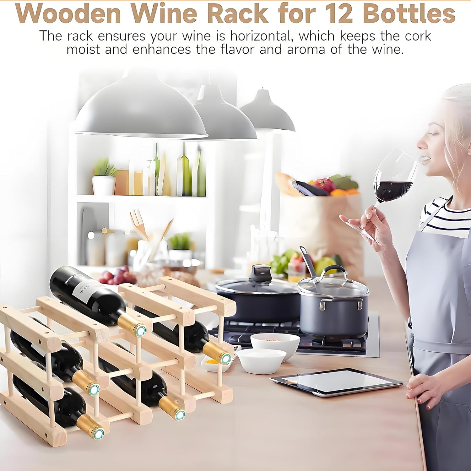 Yuehuam 12-Bottle Stackable Wine Rack