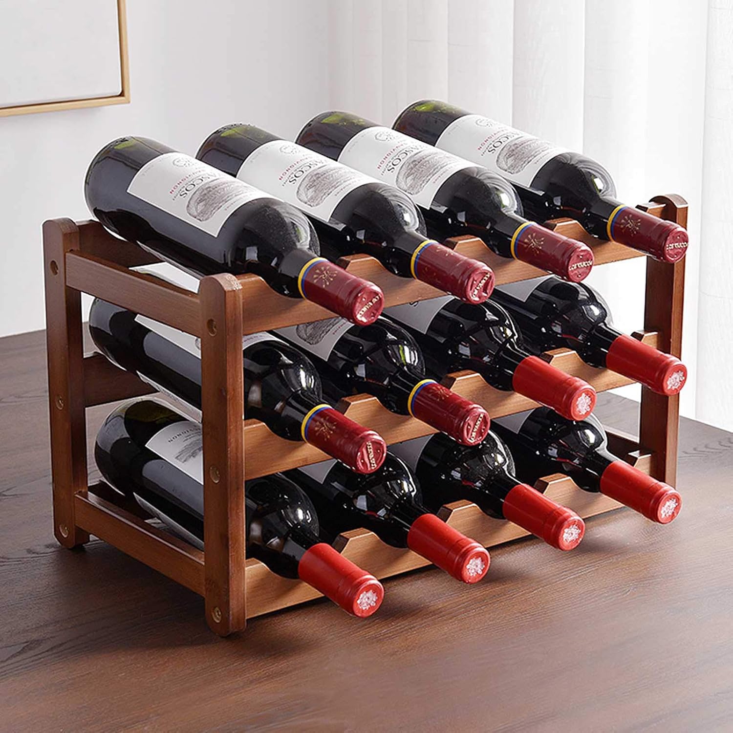Stylish 3-Tier Wine Rack for Home Bar and Kitchen
