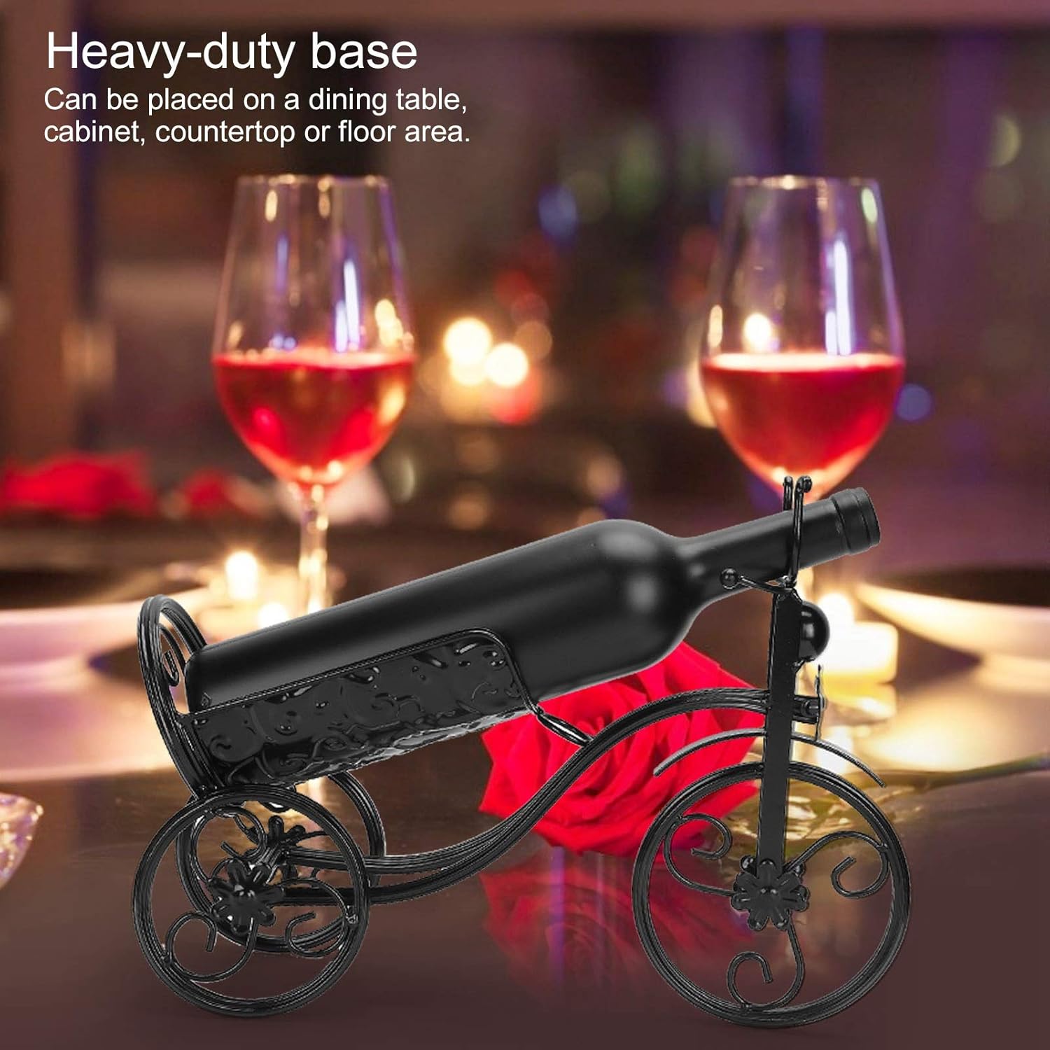 Gavigain Tricycle Wine Rack Stand Black