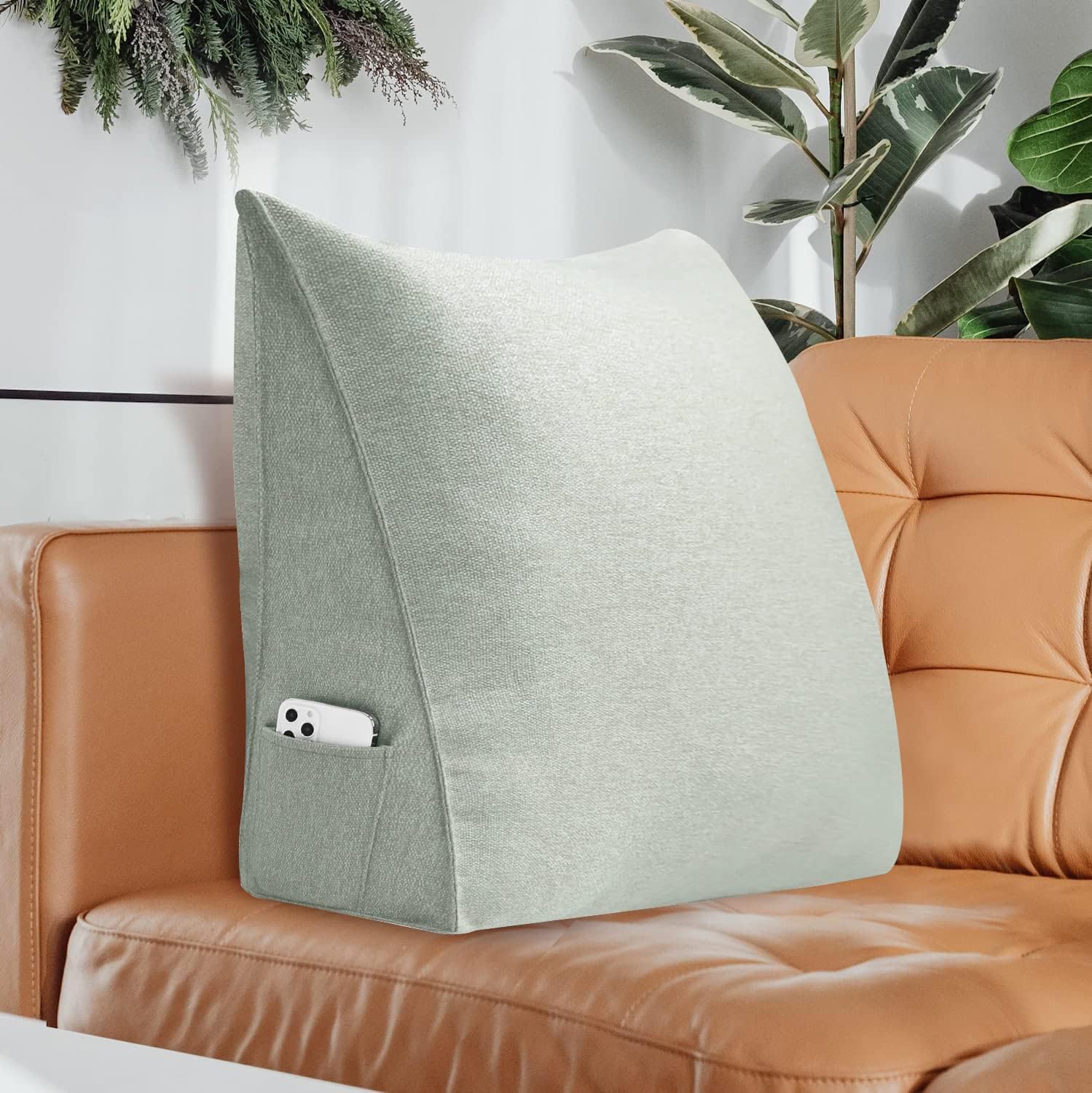 VERCART Triangular Bed Wedge Pillow with Removable Cover