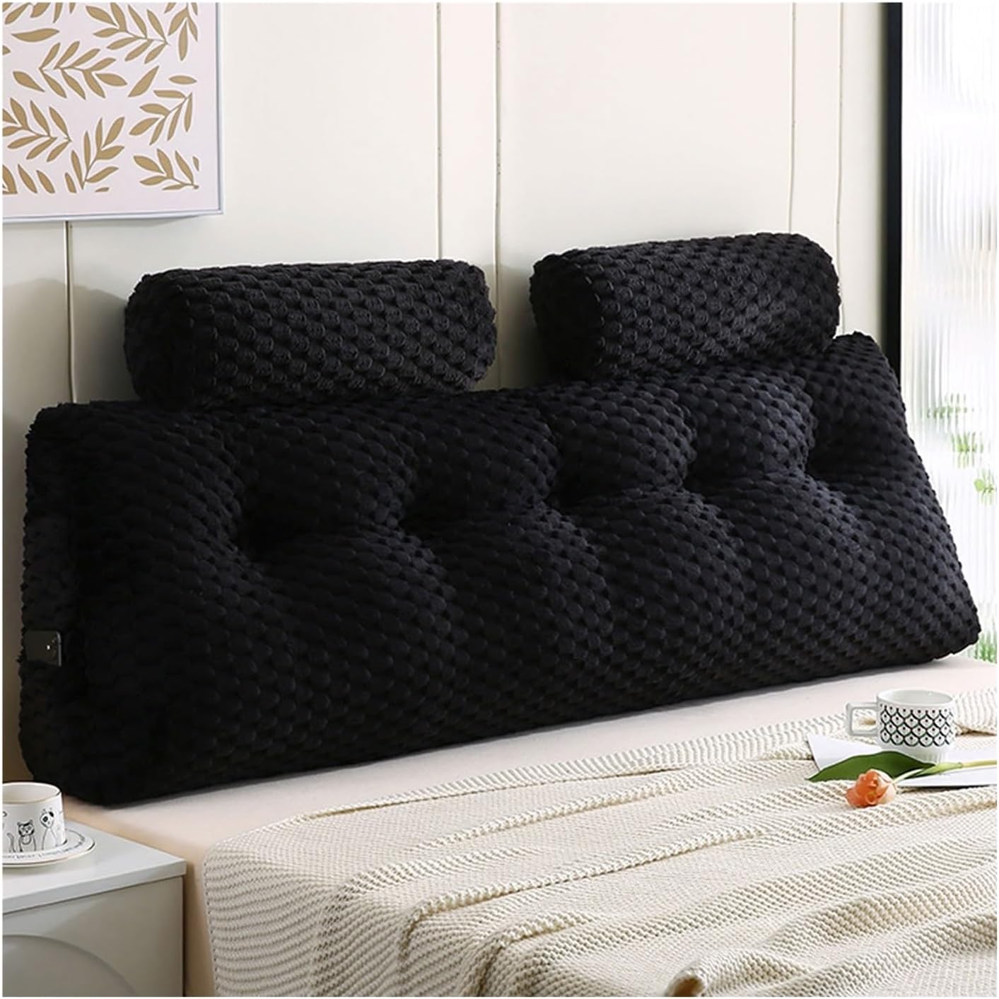 GROWTHLIN Back Cushion with Removable Neck Roll and Washable Cover