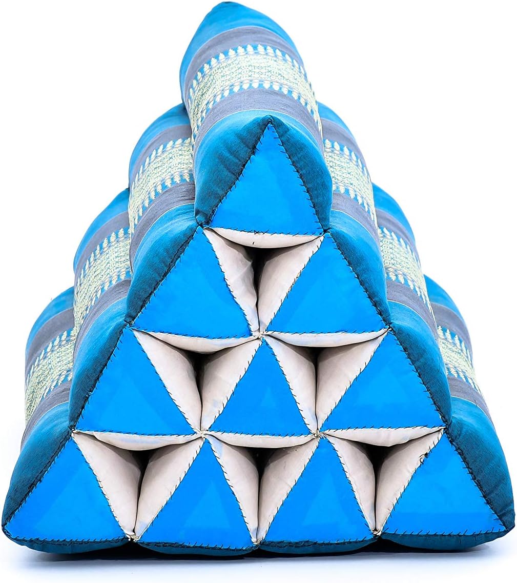 Leewadee Thai Triangle Cushion - Light Blue 20 x 13 x 13 Inches