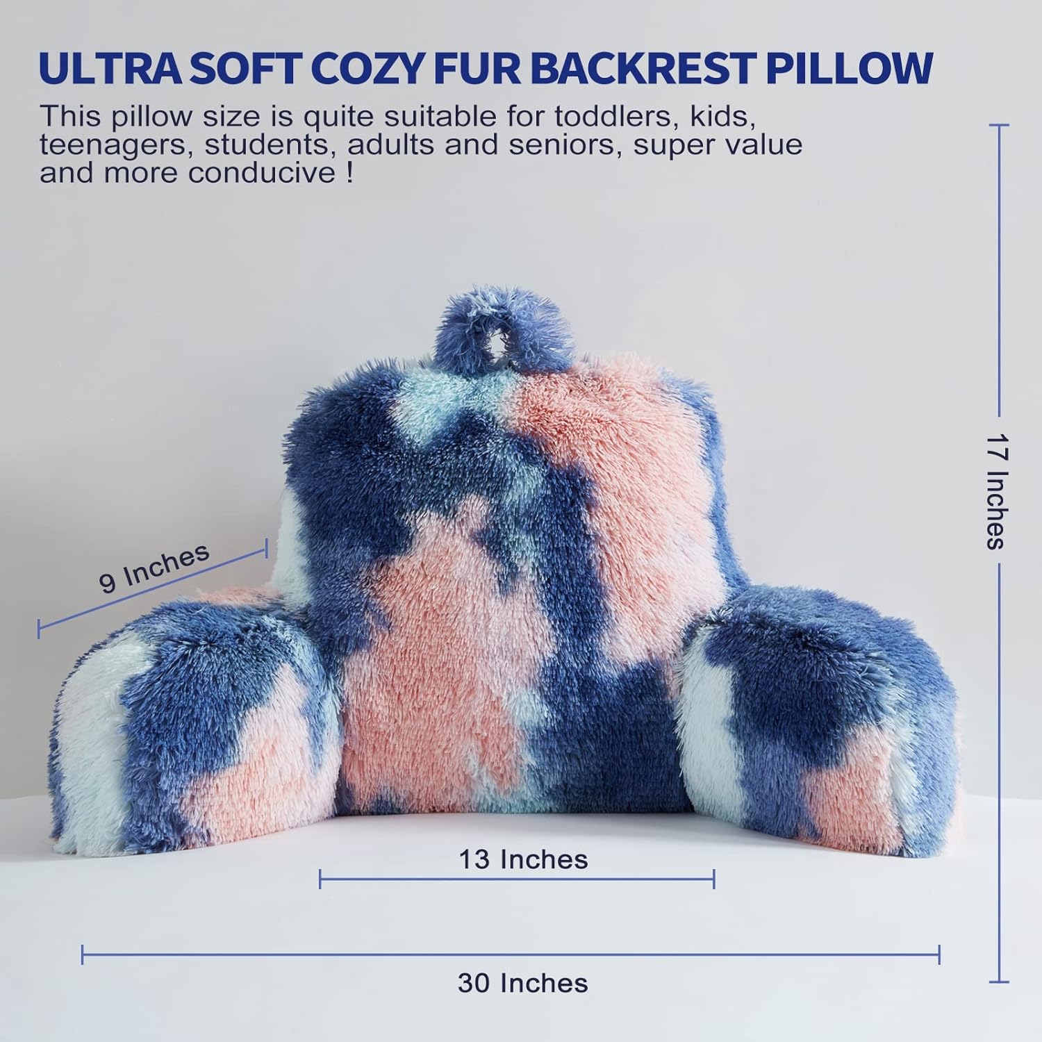JL Jillche Fluffy Fur Reading Pillow for All Ages