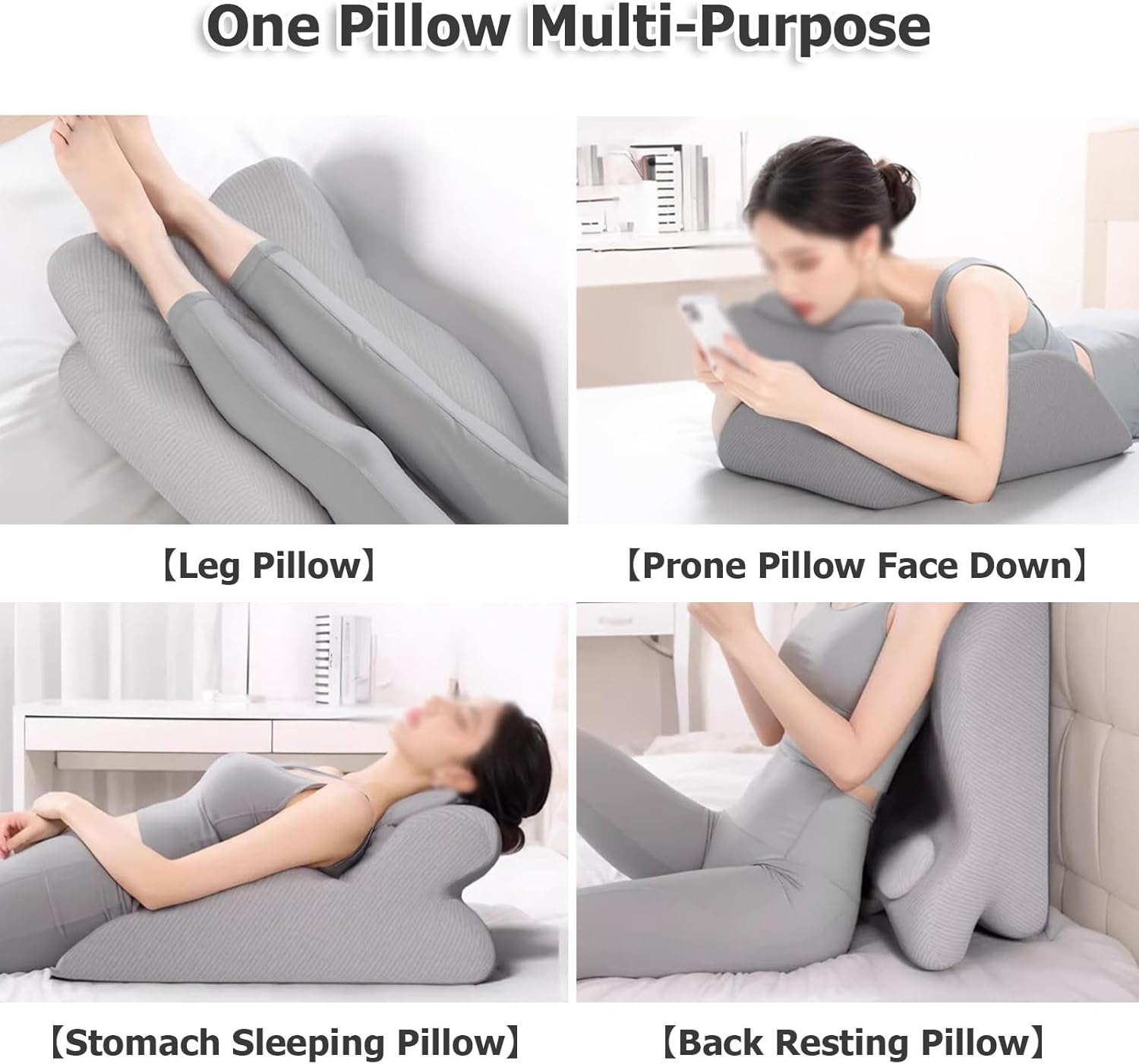 JYHHCYS Memory Foam Prone Pillow with Removable Headrest
