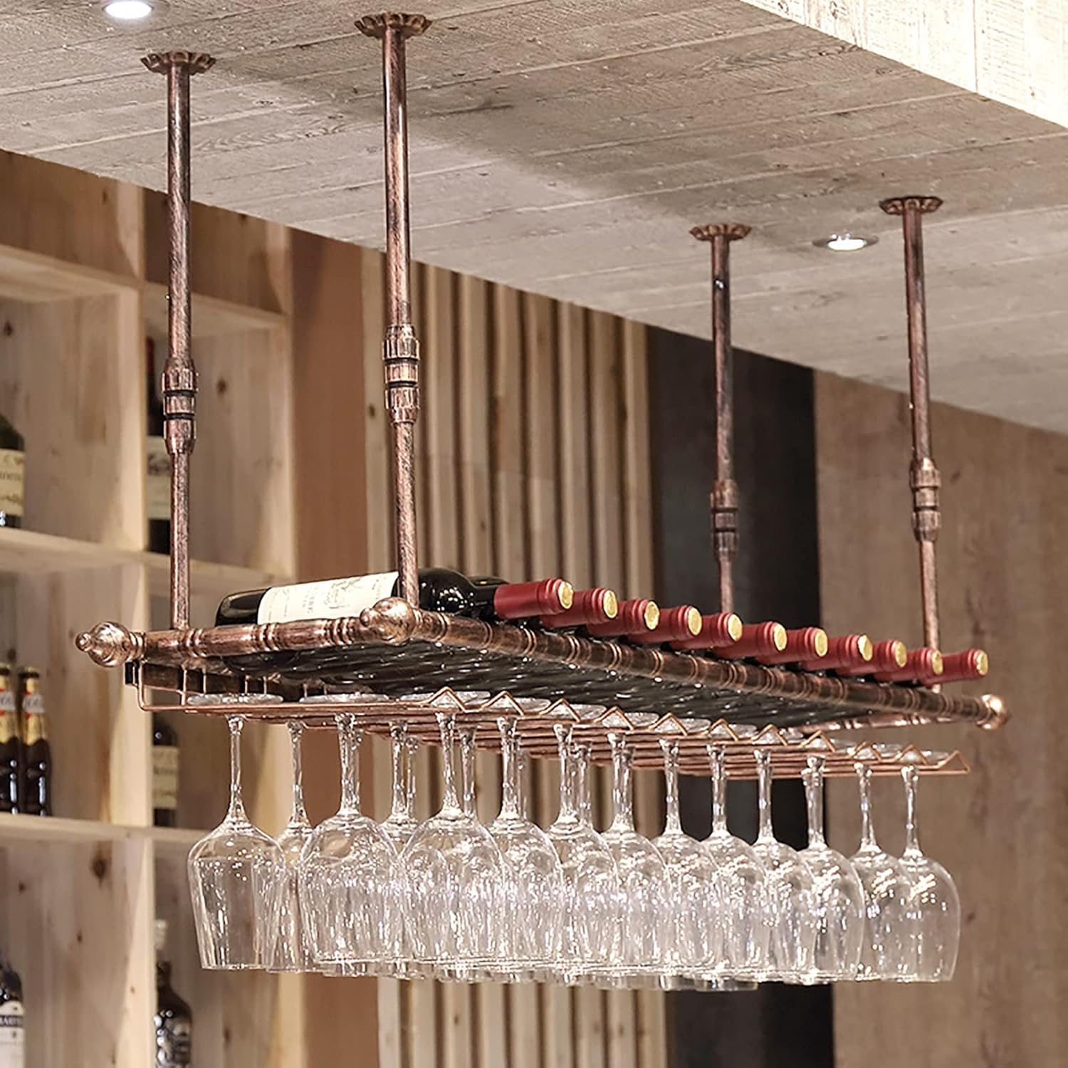 ZJDYDY Wall-Mounted Wine Rack 60X30Cm Metal Storage Shelf