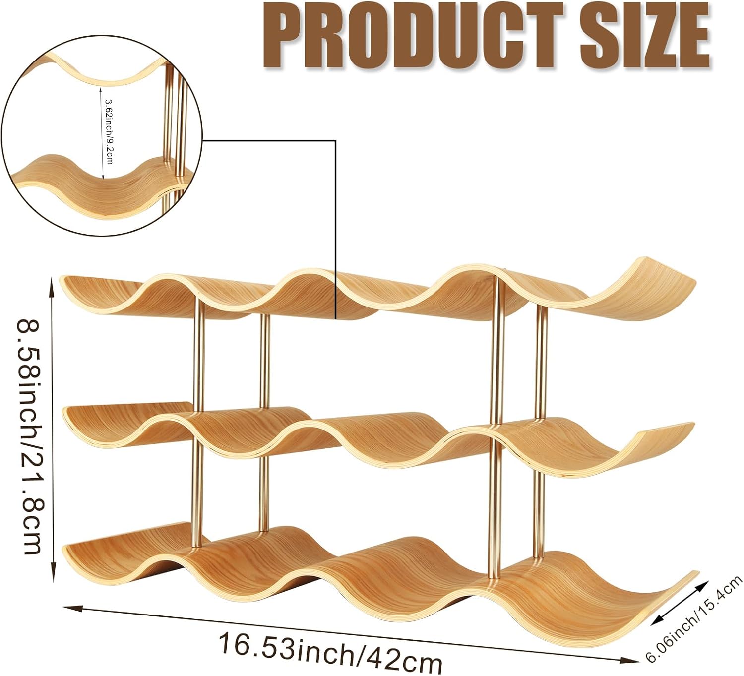 ABuff 3 Tier Wine Rack 12 Bottle Holder Stand