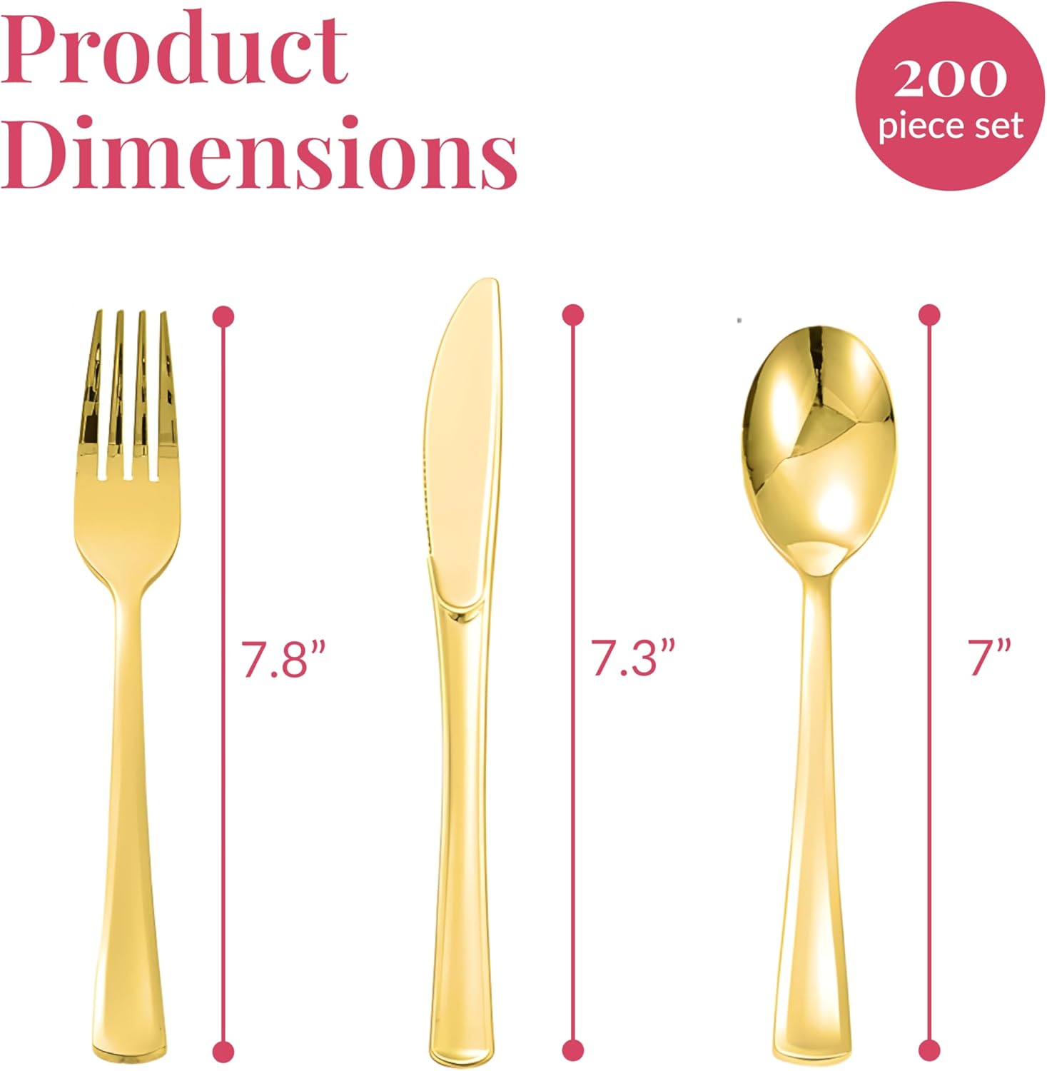 Prestee 50 Pre-Rolled Gold Silverware Set - 200 Piece 1