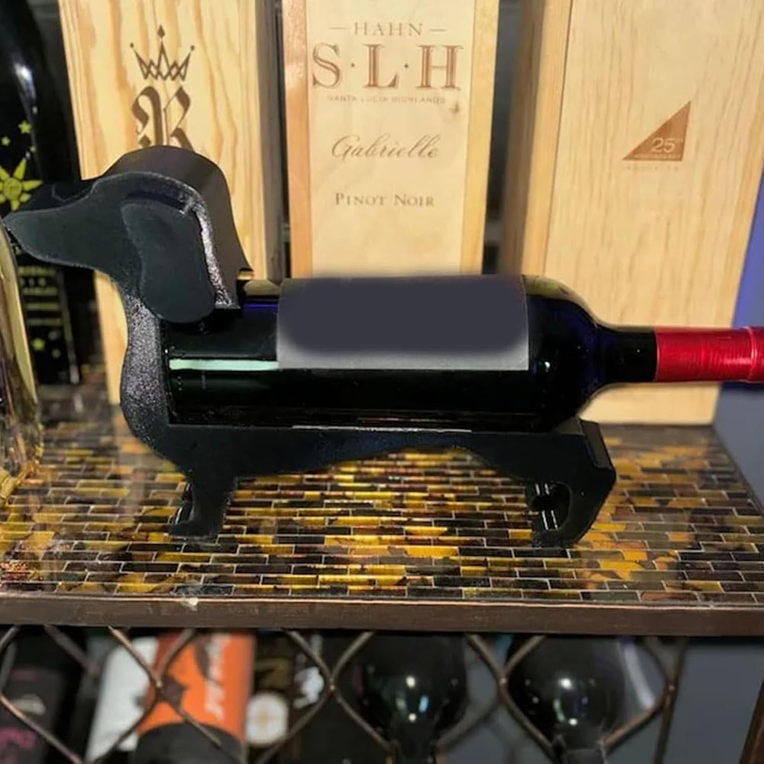 Dachshund Wine Bottle Holder Bar Decor Stand