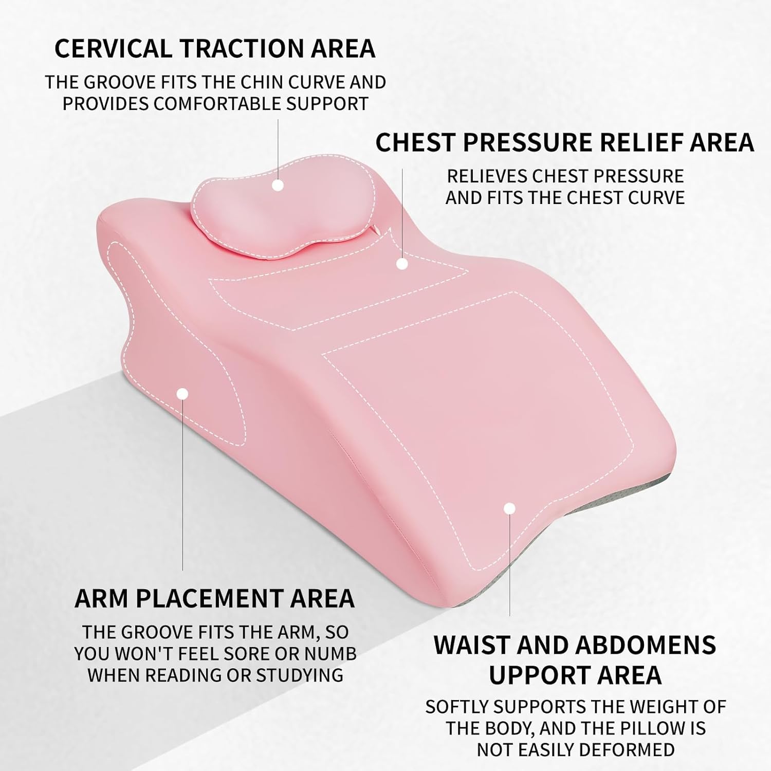 Relax Cush Pillow - Ergonomic Support for All Positions Pink