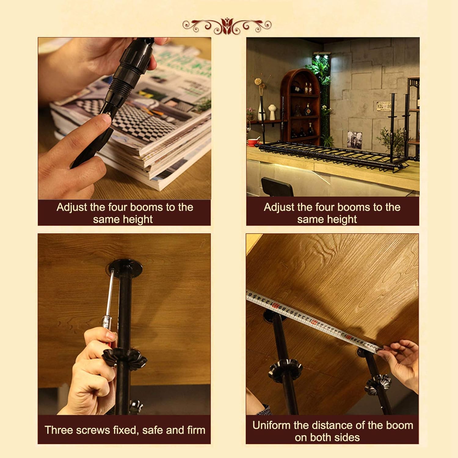 Industrial Wall-Mounted Wine Rack with Durable Steel Frame