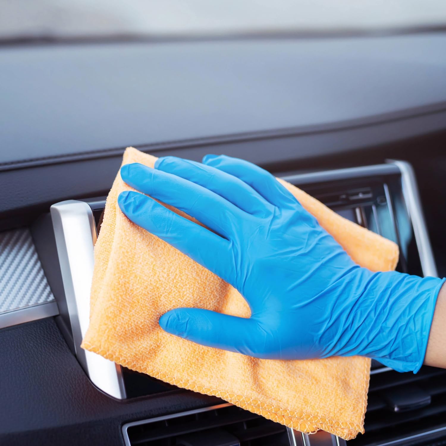 A-Trend Deals Nitrile Disposable Gloves Large Blue