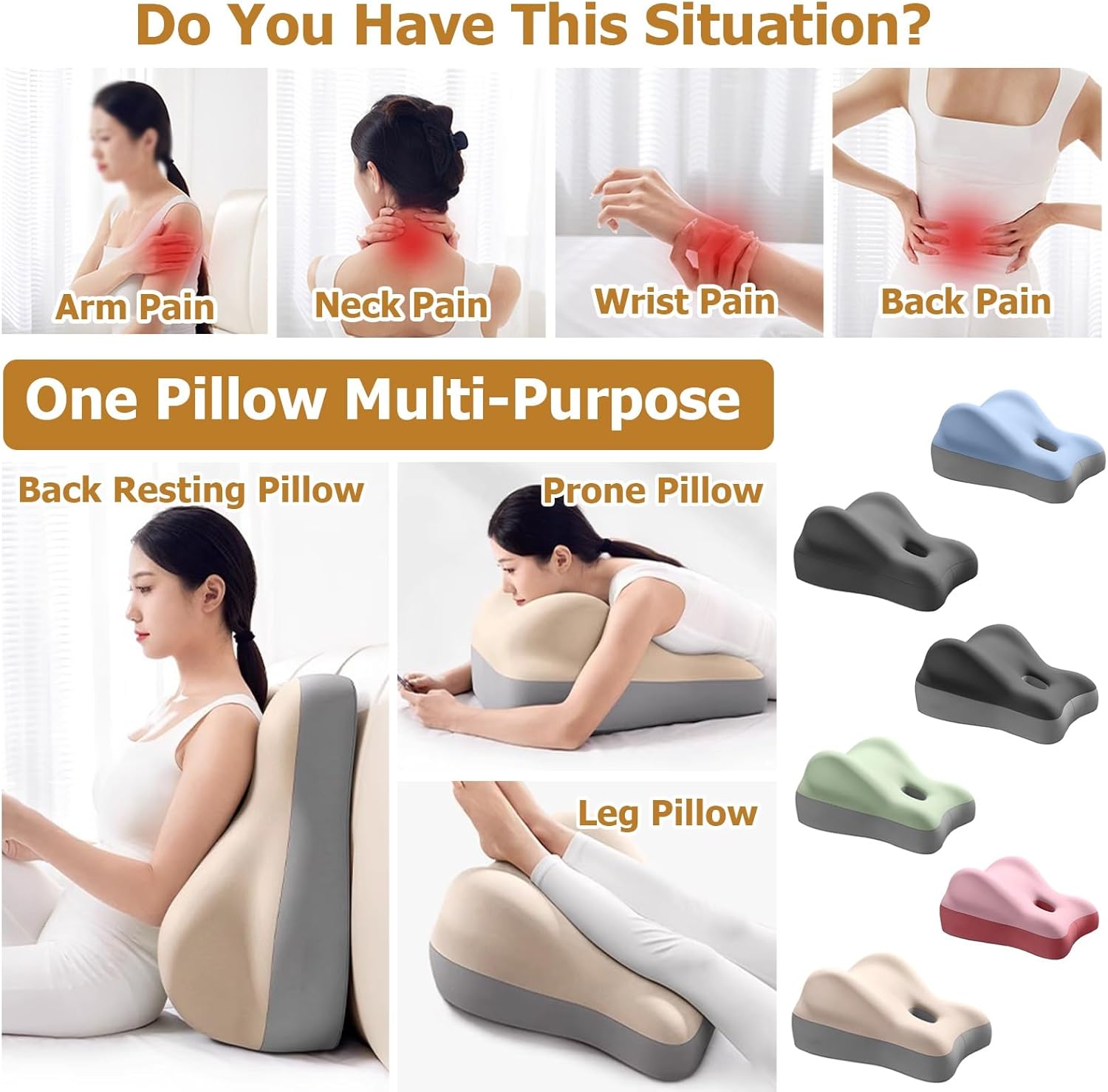 JYHHCYS Adjustable Prone Pillow for Full Body Support