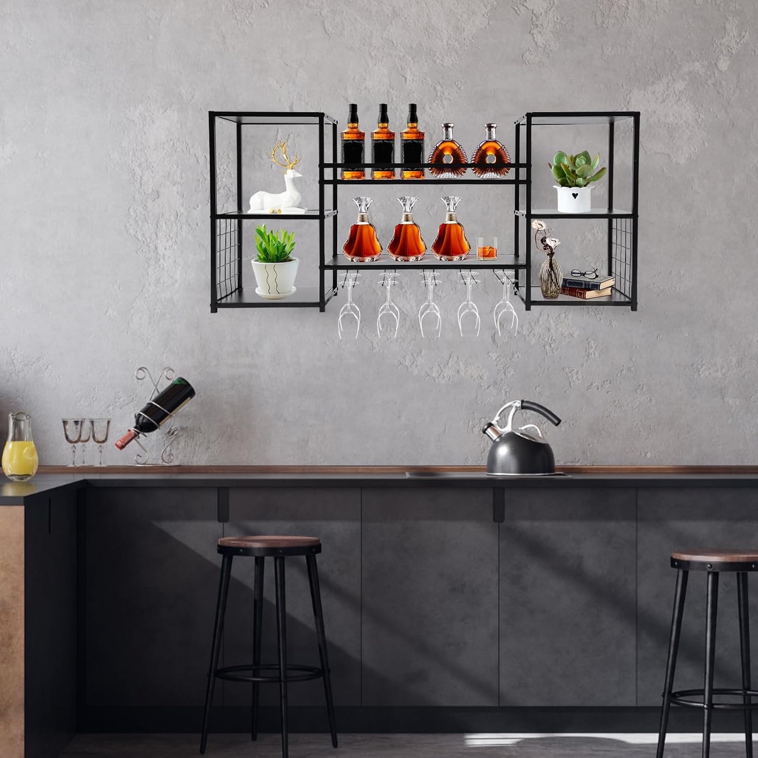 5-Tier Wall Mounted Wine Rack for 40 Bottles