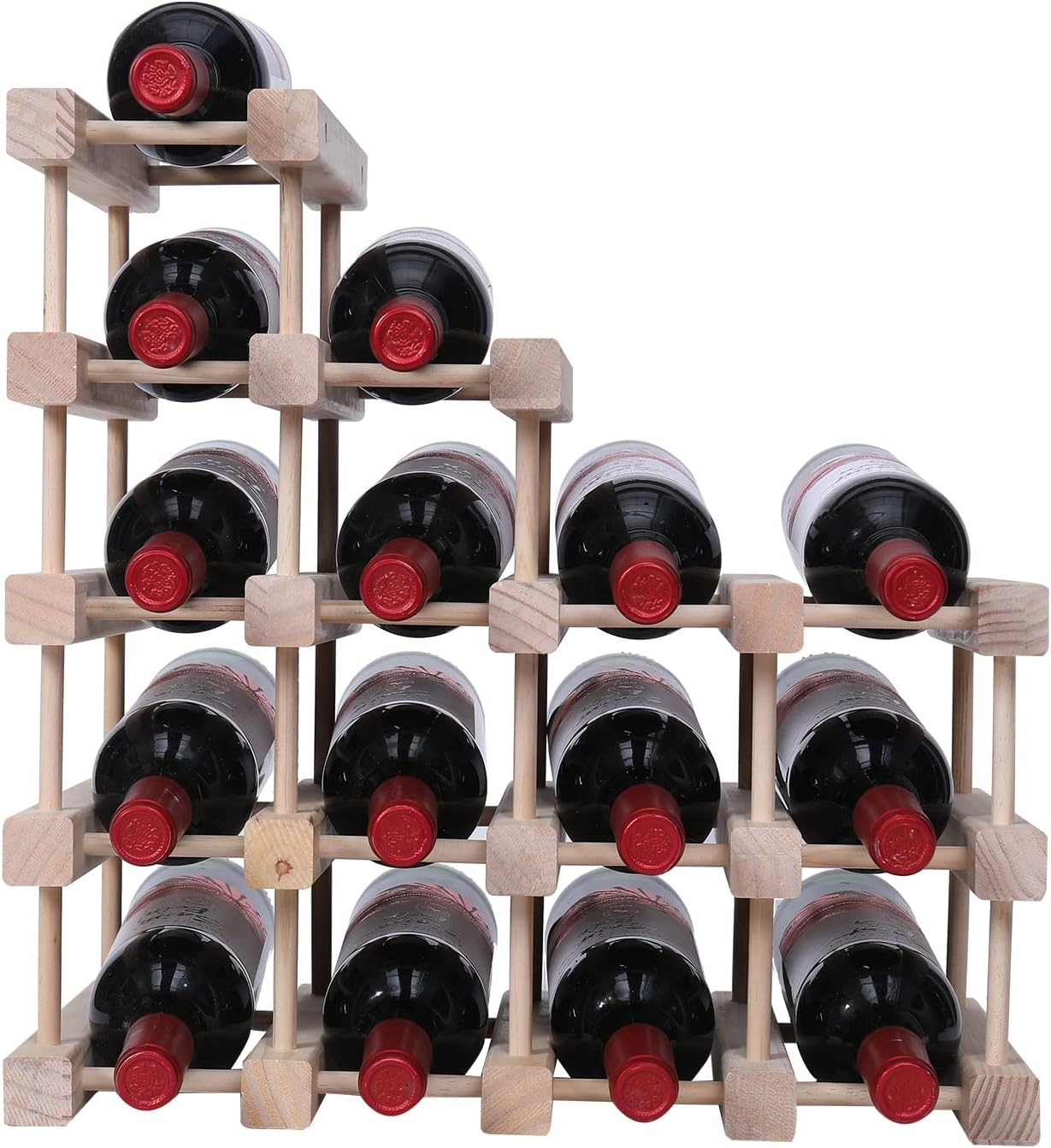fdjamy Wine Rack Cabinet Freestanding Floor Wooden Storage