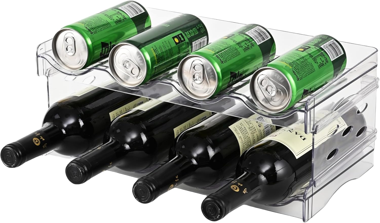 Keerte Acrylic Wine Rack for 8 Bottles - Freestanding Modern Organizer