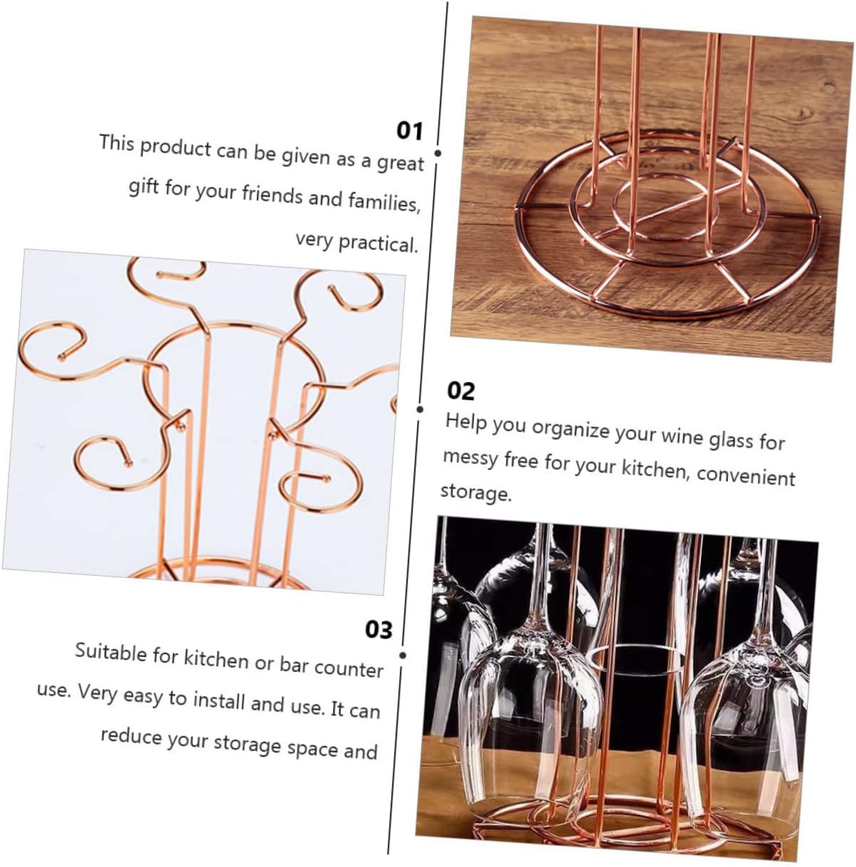 SOLUSTRE 1Pc Tabletop Wine Glass Rack