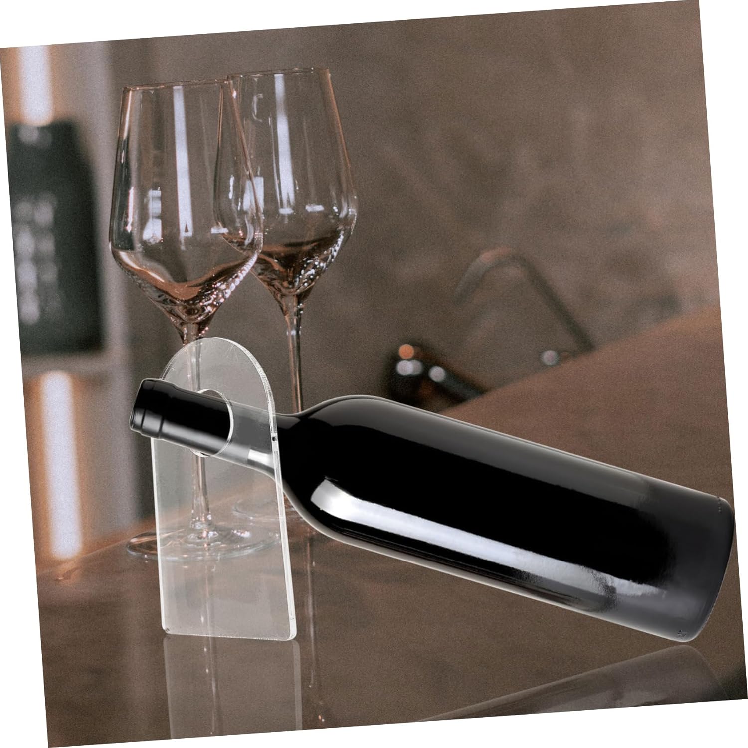 CIYODO 2 Pcs Clear Acrylic Wine Bottle Holder