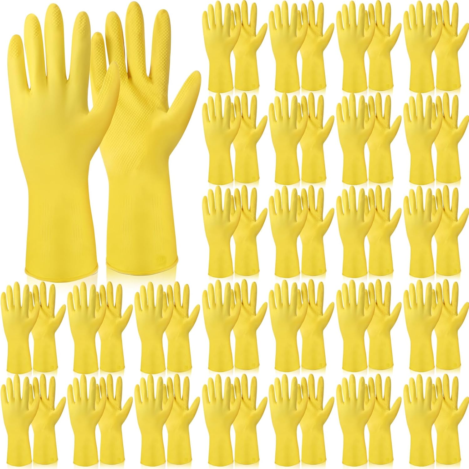 36 Pair Reusable Rubber Dishwashing Gloves for Kitchen Cleaning and Gardening