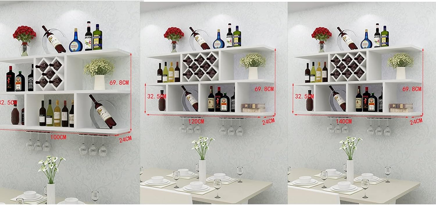 Suuim Wall-Mounted Wine Rack with Glass Hangers 1