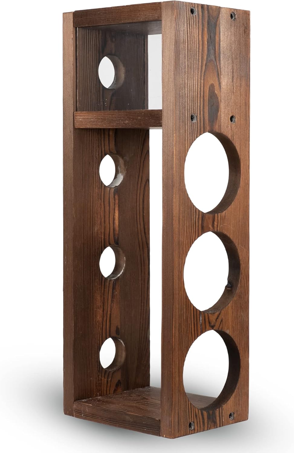 Rustic State Sonoma Burnt Brown Wine Rack - 3 Bottle Storage