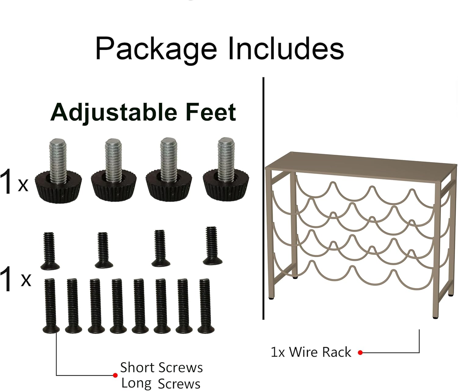 JINGWAYS 12 Bottle Waved Wine Rack with Steel Tray