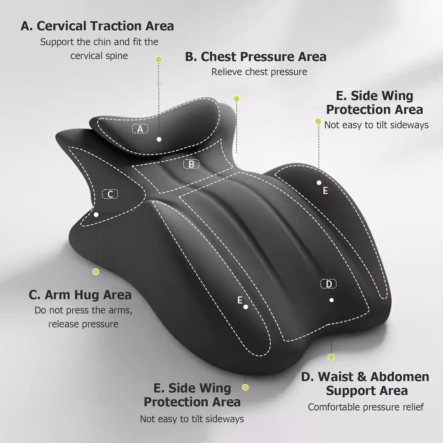 JYHHCYS Memory Foam Prone Pillow for Reading and Sleeping