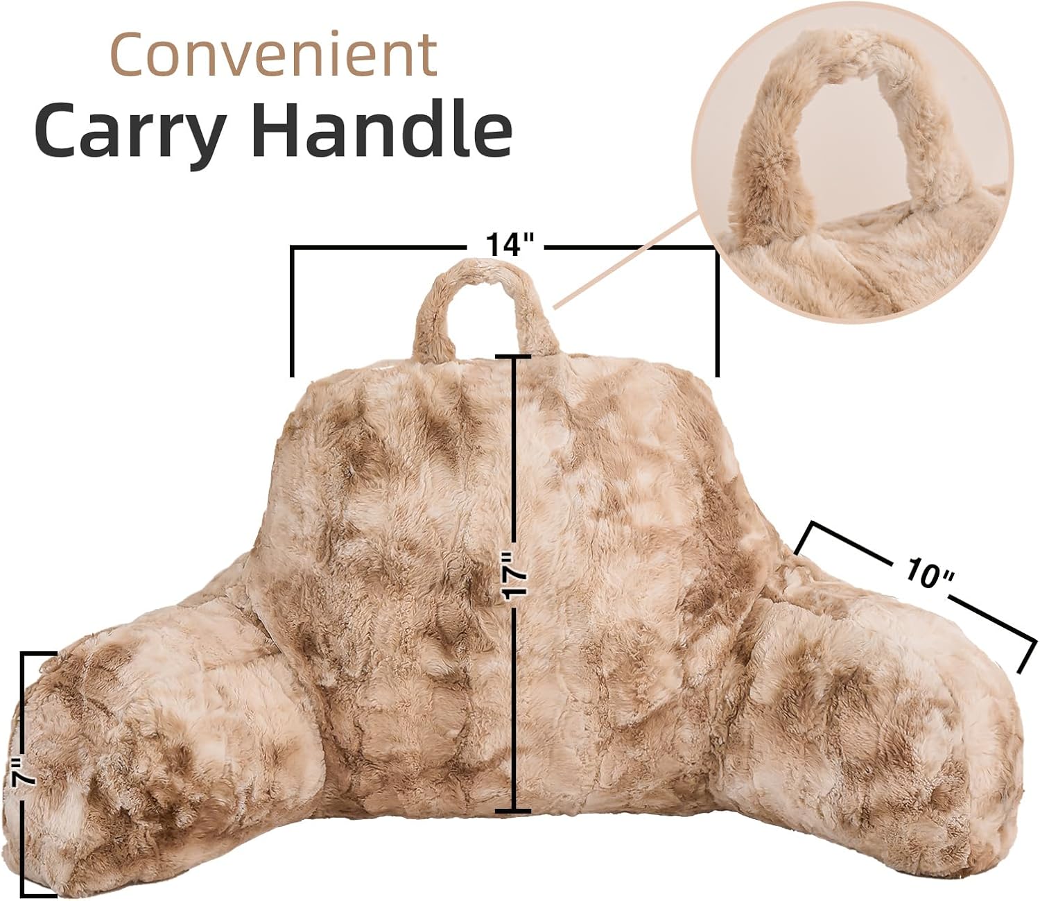 A Nice Night Faux Fur Reading Pillow with Arms