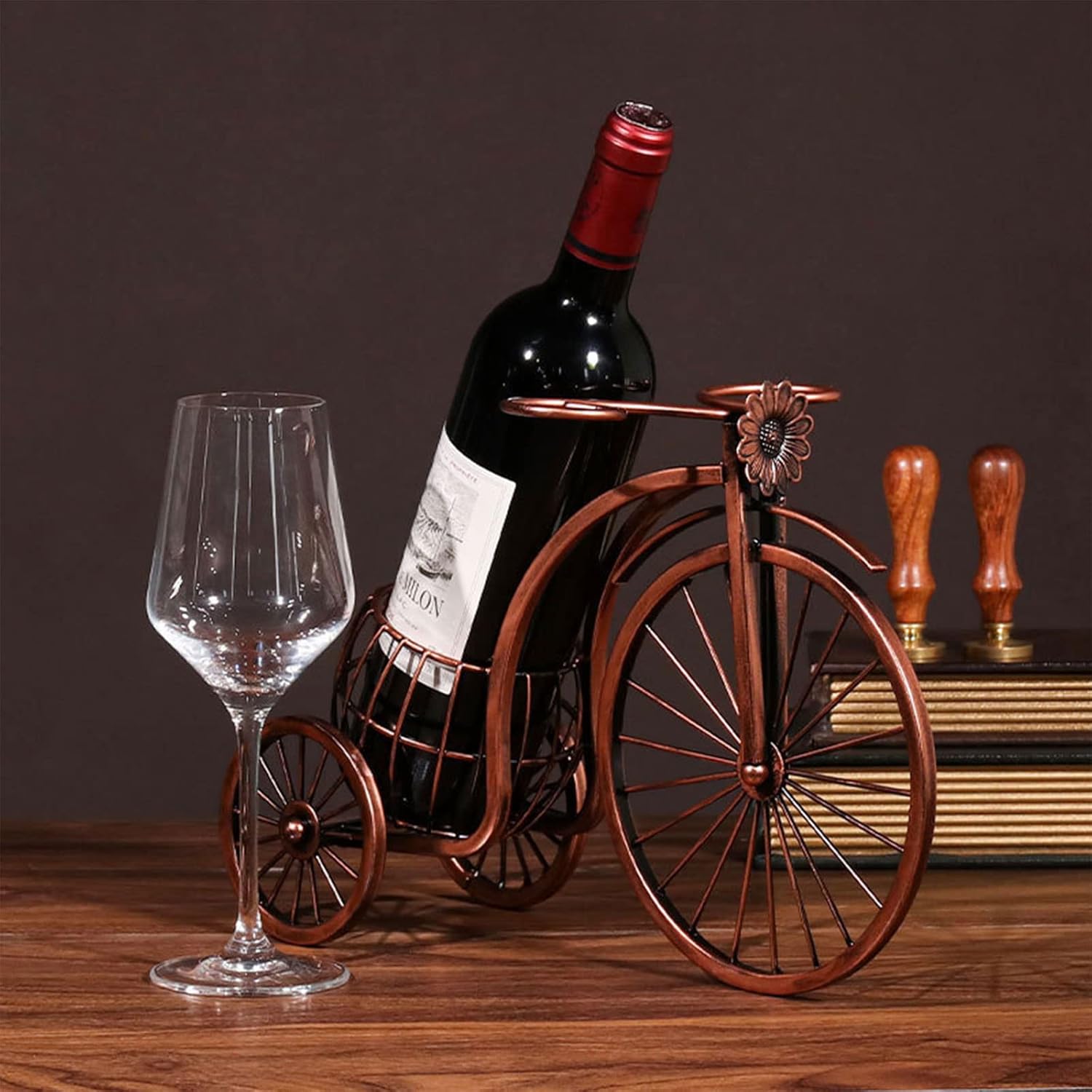 BWANGIAO Tricycle Wine Rack for Single Bottle