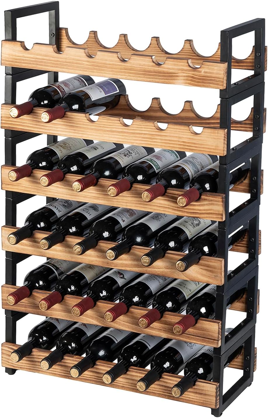 MyGift 6-Tier Freestanding Wine Rack for 36 Bottles