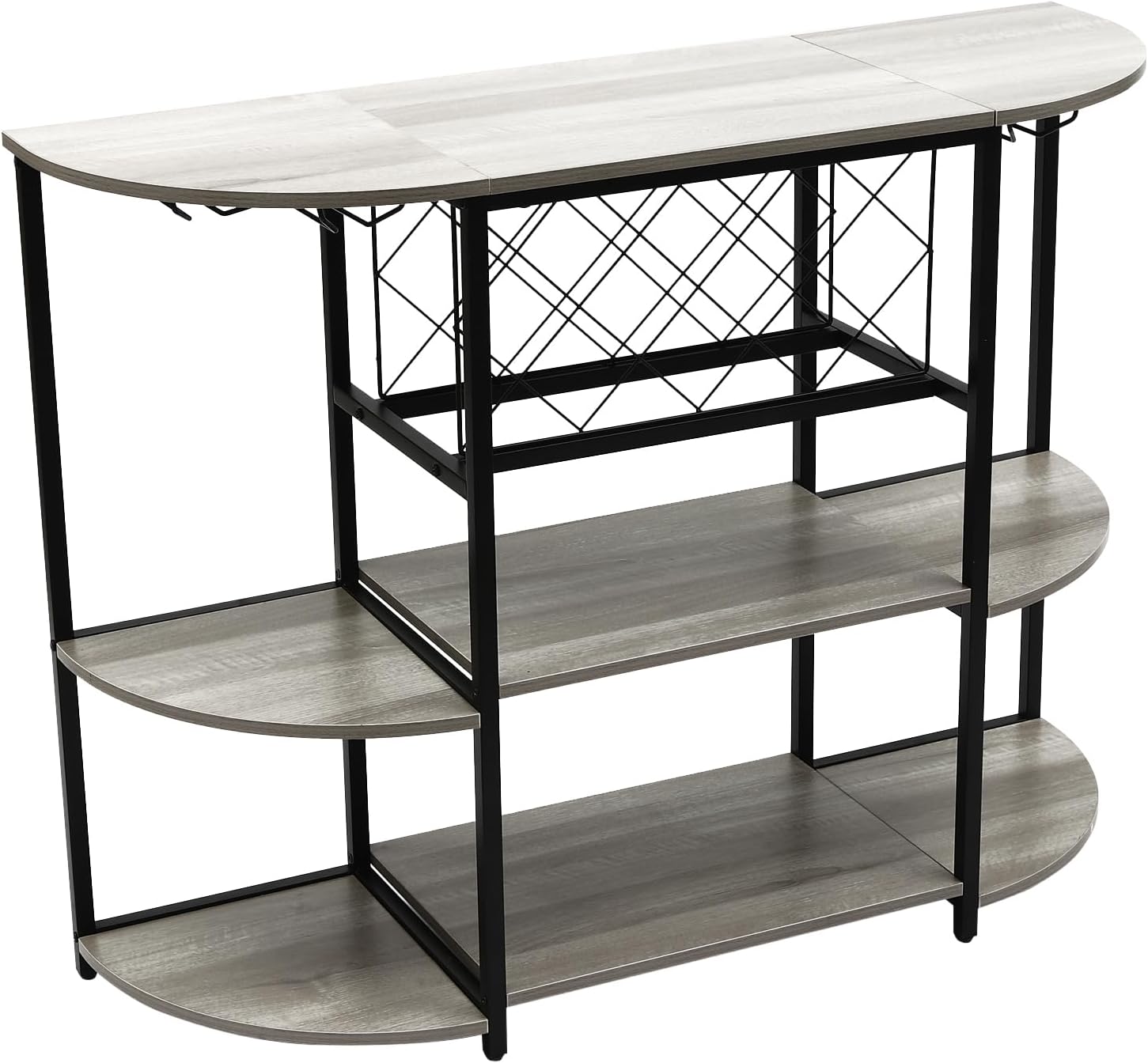 3 Tier Wine Rack Table Industrial Style Grey