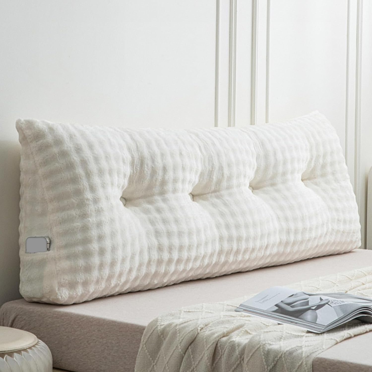 Wenqik Triangular Headboard Reading Pillow with Removable Cover