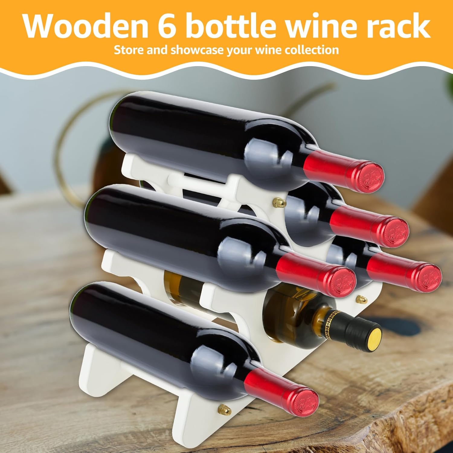 ZLHETWT Freestanding Wine Rack Holds 6 Bottles