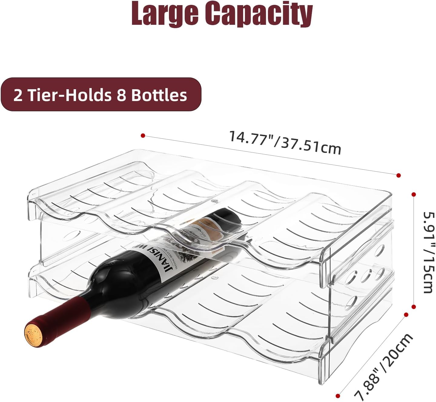 YENXIKU 2 Tier Wine Rack for Countertop and Fridge