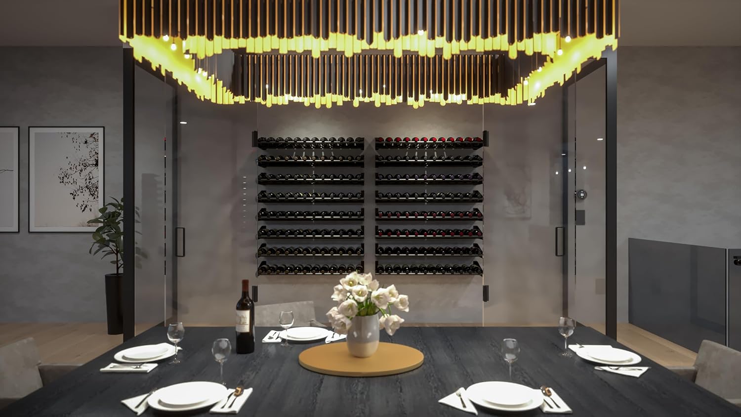 Ultra Wine Racks Showcase Cork Out Row - Black 12 Bottle