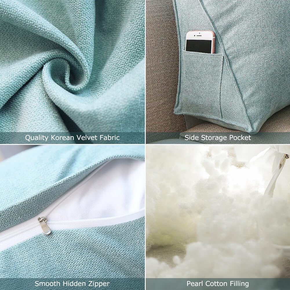 UEncounter Velvet Back Support Pillow with Storage Pocket 1