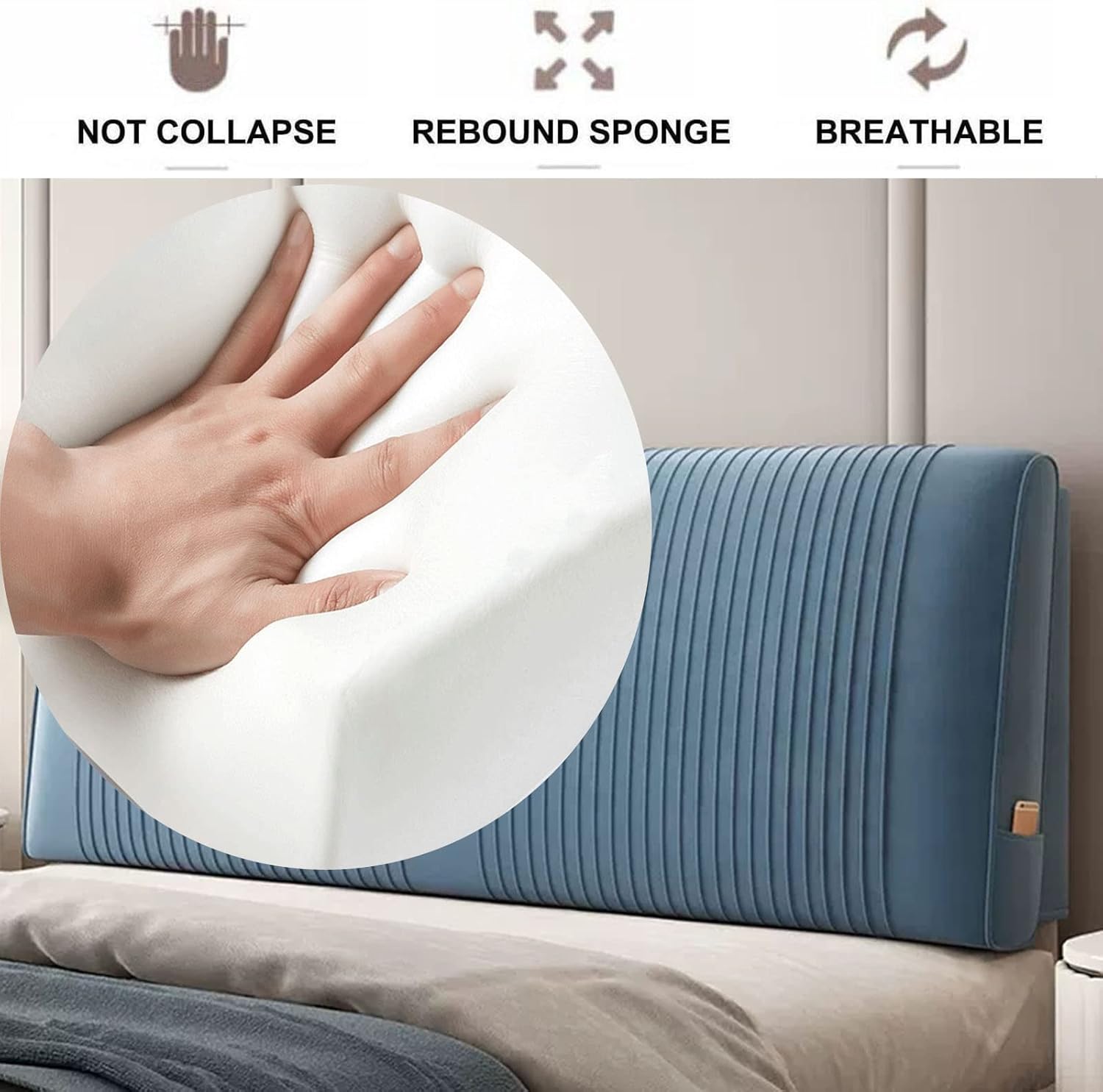 ZZYK Wedge Body Positioner Headboard Pillow 63 Large Bolster Cushion