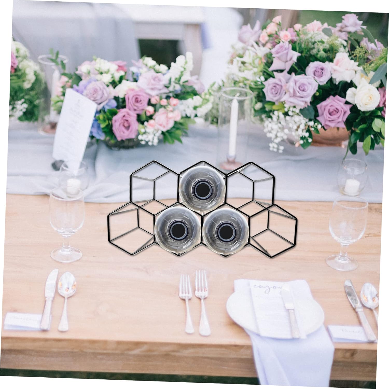 Cabilock 7-Hole Honeycomb Wine Display Stand