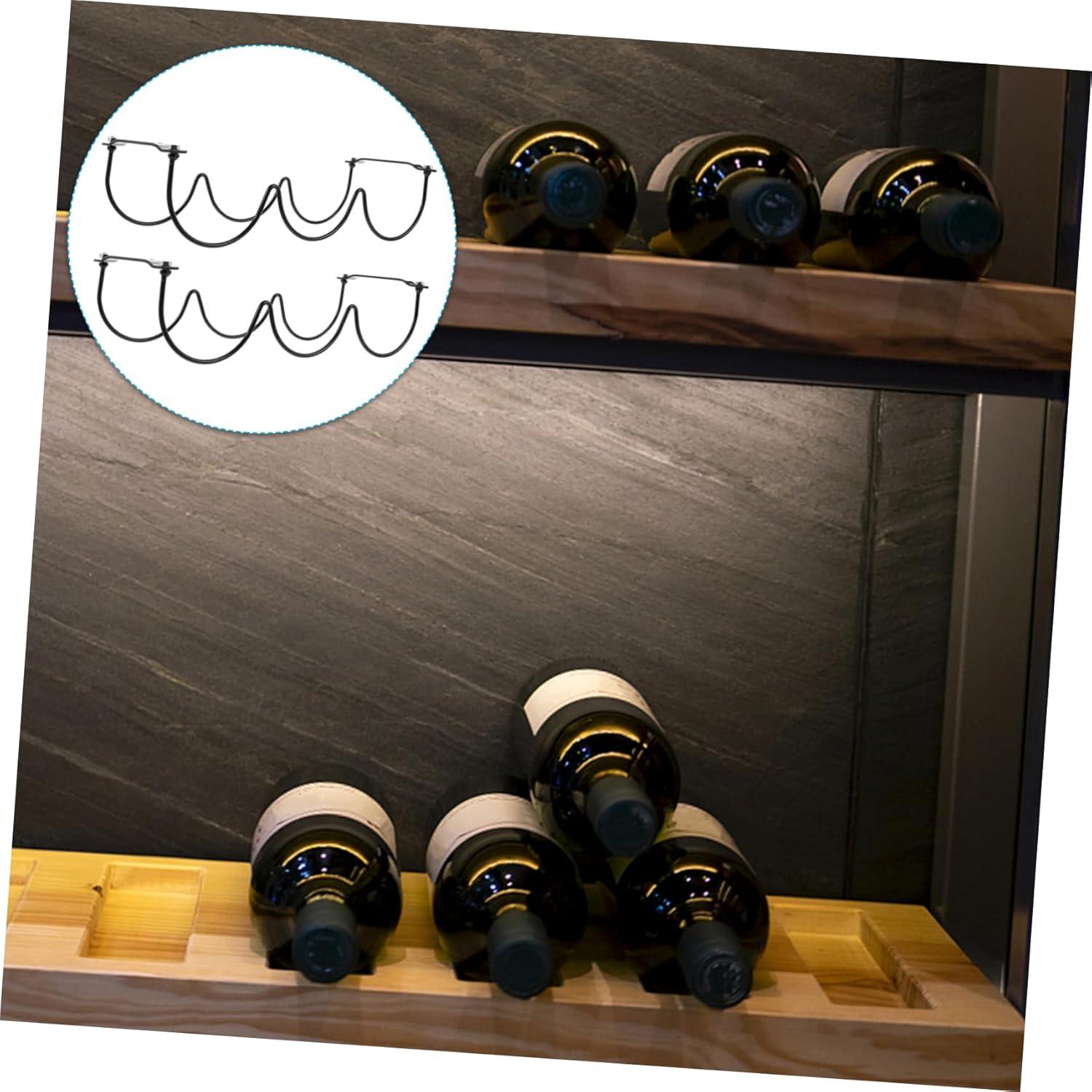 2pcs Iron Wine Rack Display Cabinet Storage Shelf Wall Mount Rack Stand