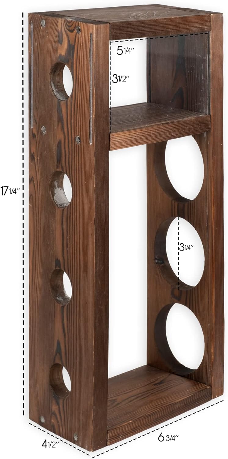 Rustic State Sonoma Burnt Brown Wine Rack - 3 Bottle Storage