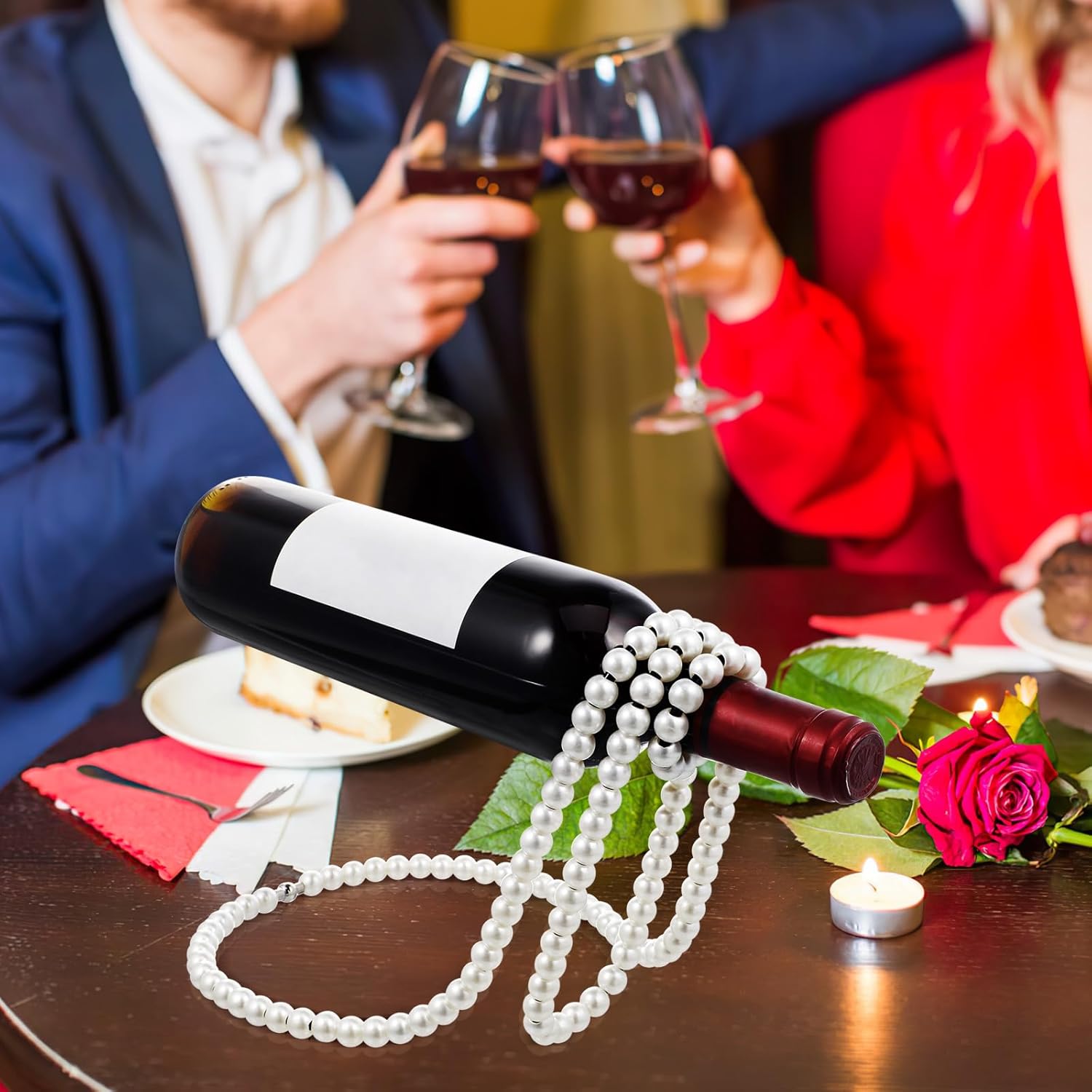BESPORTBLE Pearl Necklace Wine Rack for Home Bar Decor