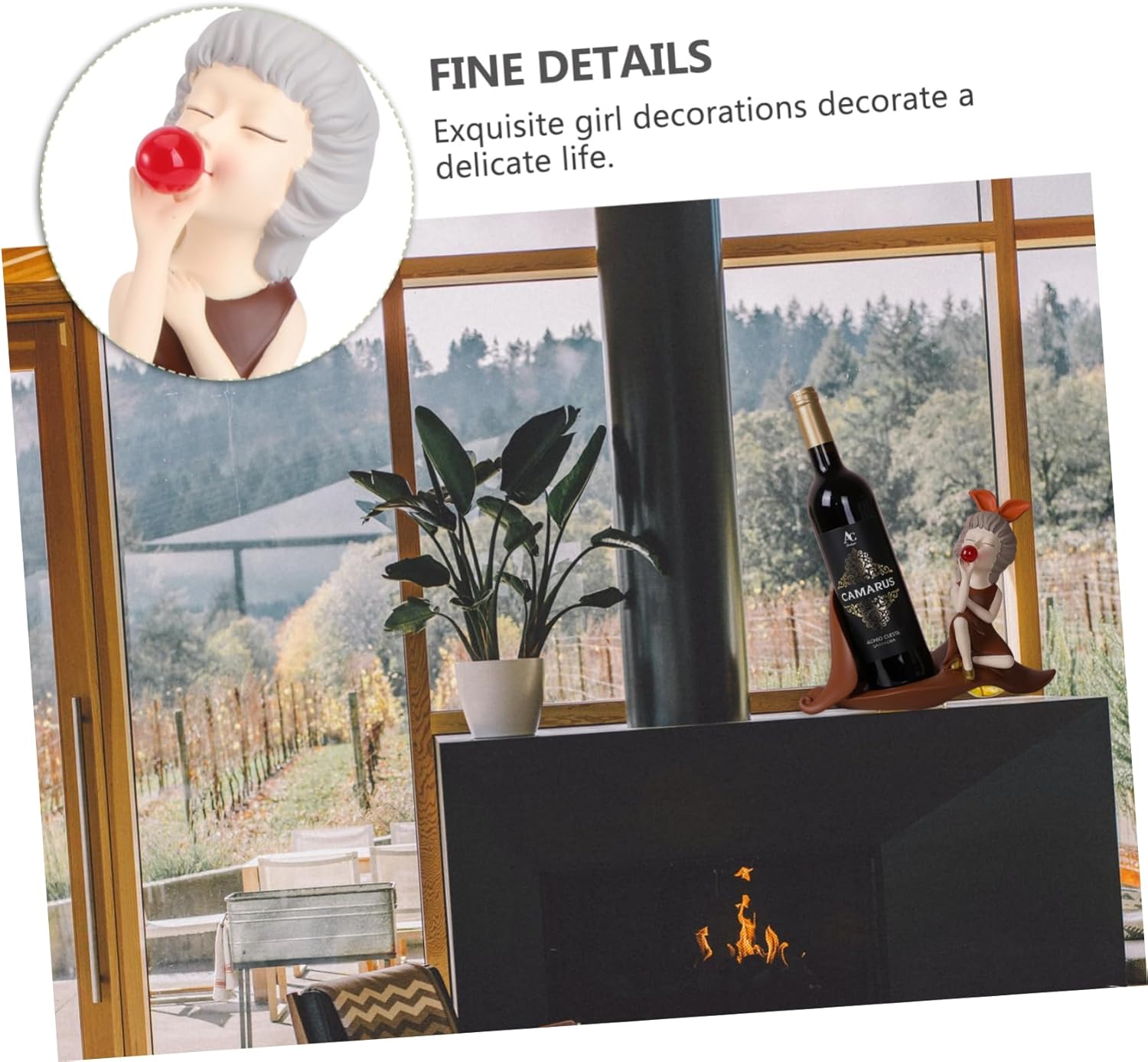 1pc Bubble Girl Wine Rack Decorative Stand for Home
